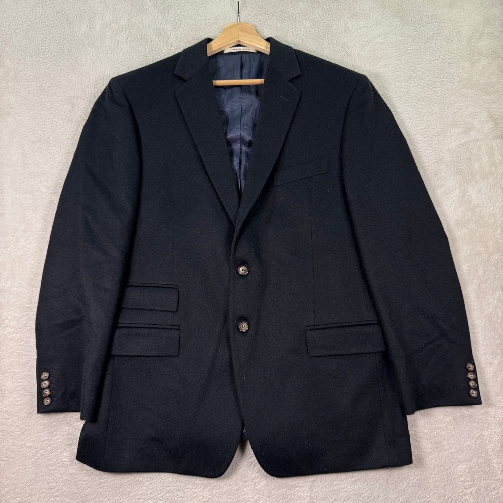 Joseph Abboud Mens 44R Camel Hair Blazer Made in Italy Wool Coat Jacket Preppy